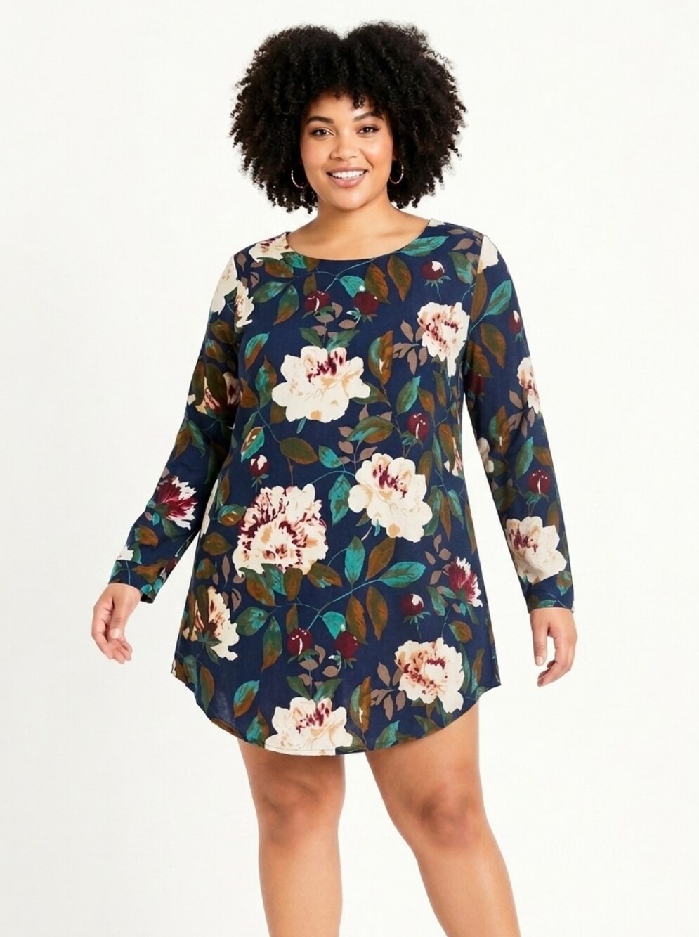 Cellabie Floral Long Sleeve Mini Dress